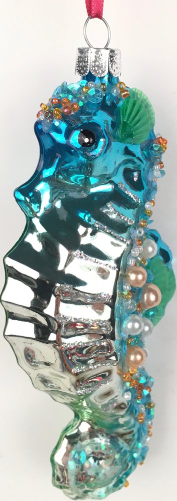 Hänger Seepferdchen blau/grün  - 6,35x14x3,8cm