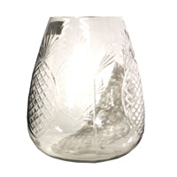 Windlicht/ Vase mit Ananasschliff in Handarbeit 26cm - 26cm