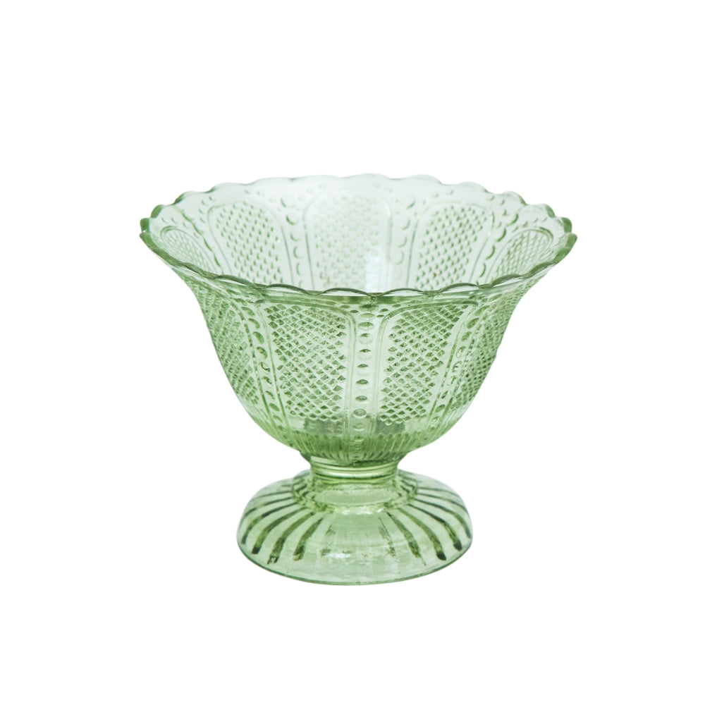 Glasschale aus Recyclingglas, Farbe Grün  - 14x10cm