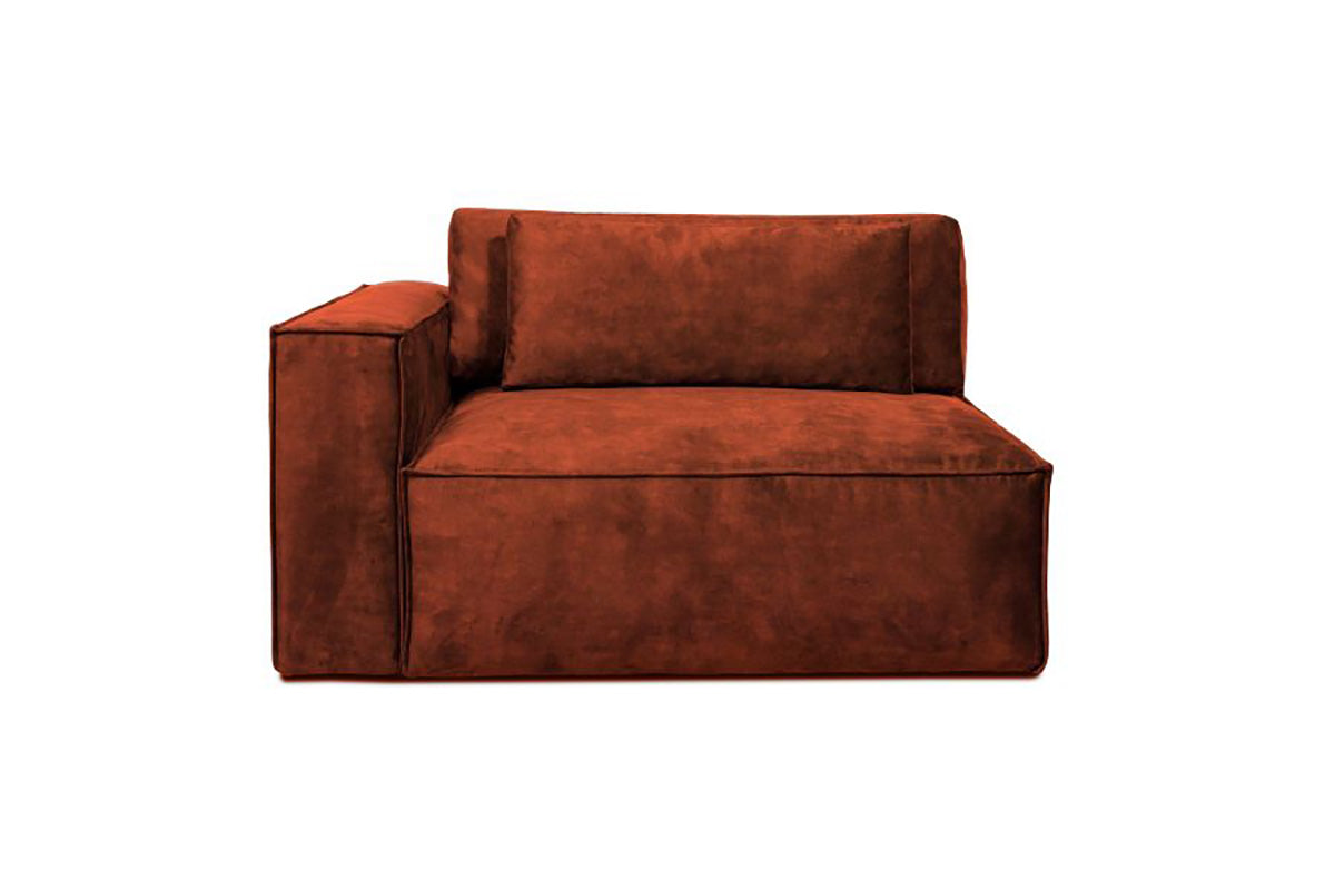 Roma | Modul mit Armlehn - Braun | Velour - Links