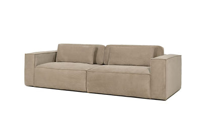 Roma | 3 Sitzer - Hellbraun | Samt Stoff