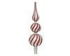 Baumspitze - aus Glas Glitter Spirale - Farbe Rot/Silber  - 8x8x31cm