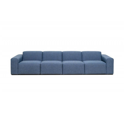 Manhattan | 4 Sitzer - Sofa - Blau | Samt Stoff