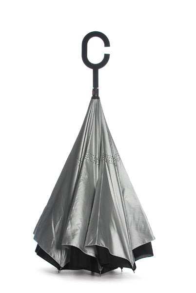 Regenschirm silber - 83cm/120cm