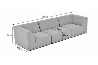 New York | 3 Sitzer | Modul Sofa - Weiß | Weicher Stoff