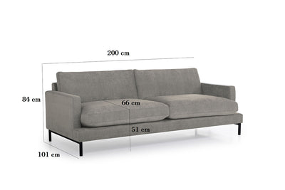 Barcelona | 2,5 Sitzer - -Sofa - Hellbraun | Weicher Stoff