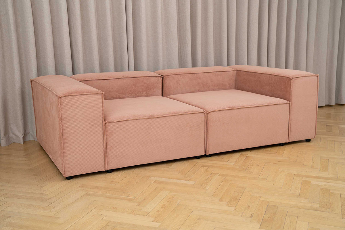 Palermo | 3 Sitzer | 2 Module - Old Pink | Samt Stoff