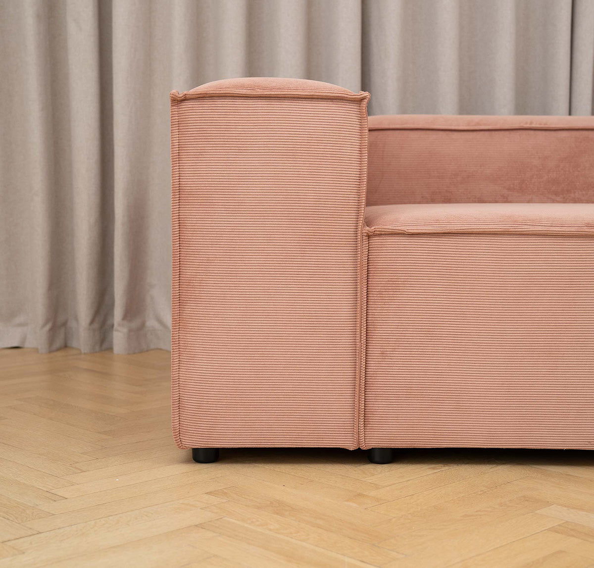 Palermo | 3 Sitzer | 2 Module - Old Pink | Samt Stoff