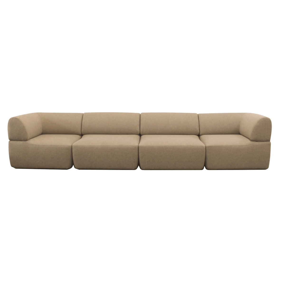 Toronto | 4 Sitzer - Modul Sofa | Vier Module  - Latte | Weicher Stoff