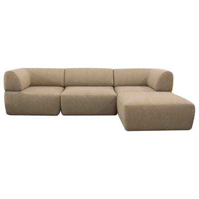 Toronto | Chaise Lounge Sofa | Vier Module - Latte | Weicher Stoff
