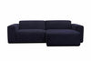 Manhattan | Chaise Lounge Sofa | Zwei Module - Blau | Weicher Stoff - Rechts