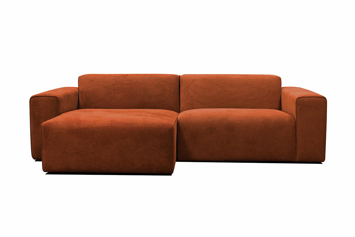 Manhattan | Chaise Lounge Sofa | Zwei Module - Orange | Weicher Stoff - Rechts