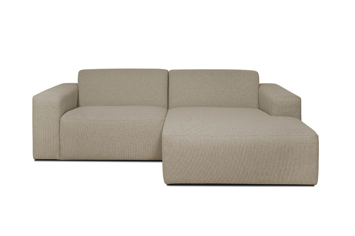 Boston | Chaise Lounge Sofa | Zwei Module - Grau | Weicher Stoff - Rechts