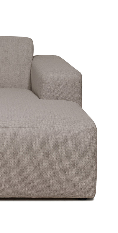 Boston | Chaise Lounge Sofa | Zwei Module - Grau | Weicher Stoff - Rechts