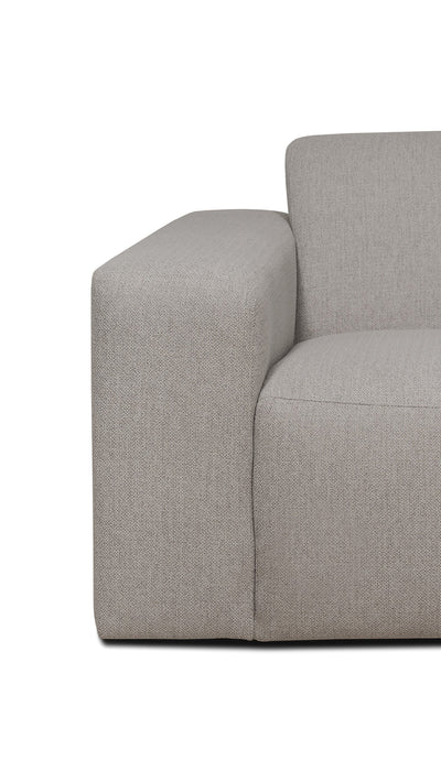 Boston | Ecksofa 4 Module - Grau | Weicher Stoff - Links