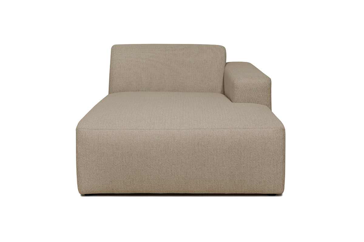 Boston | Chaise Lounge Modul - Grau | Weicher Stoff - Rechts