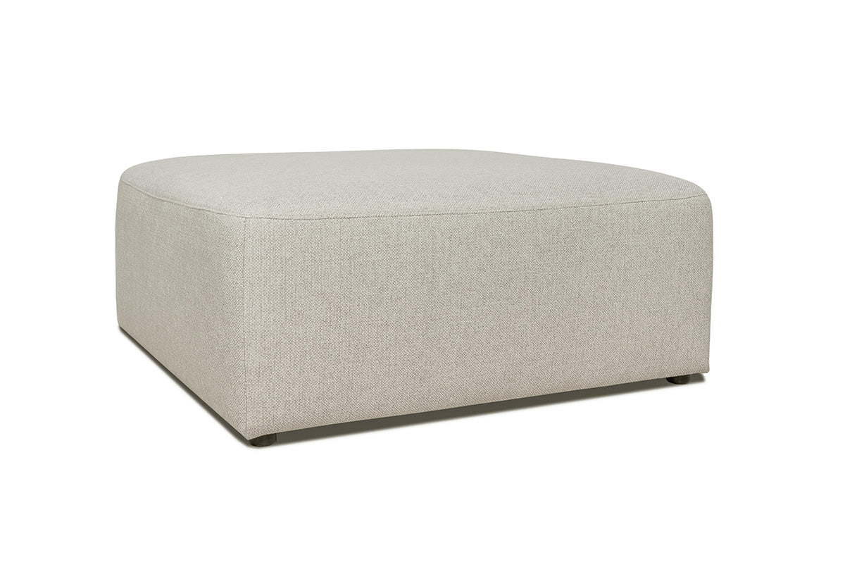 Boston | Großer Puff - Beige | Weicher Stoff