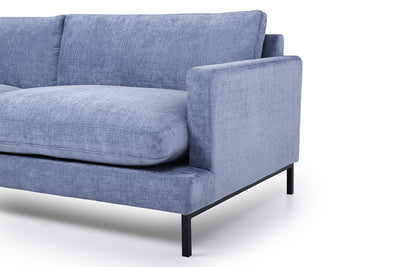 Barcelona | 2,5 Sitzer | Sofa mit Chaise Lounge -  Blau | Weicher Stoff - Rechts