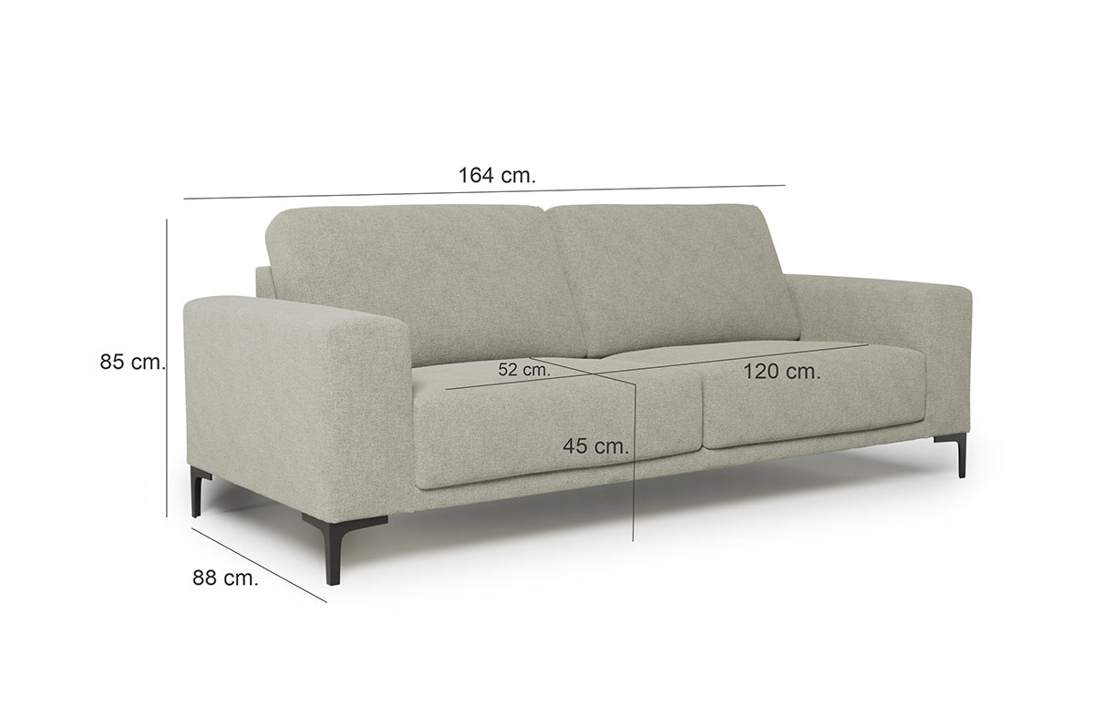 Santiago | 2 Sitzer | Sofa - Beige | Weicher Stoff