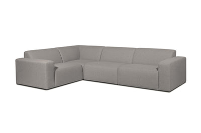 Boston | Ecksofa 4 Module - Grau | Weicher Stoff - Links