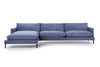 Barcelona | 2,5 Sitzer | Sofa mit Chaise Lounge - Blau | Weicher Stoff - Links