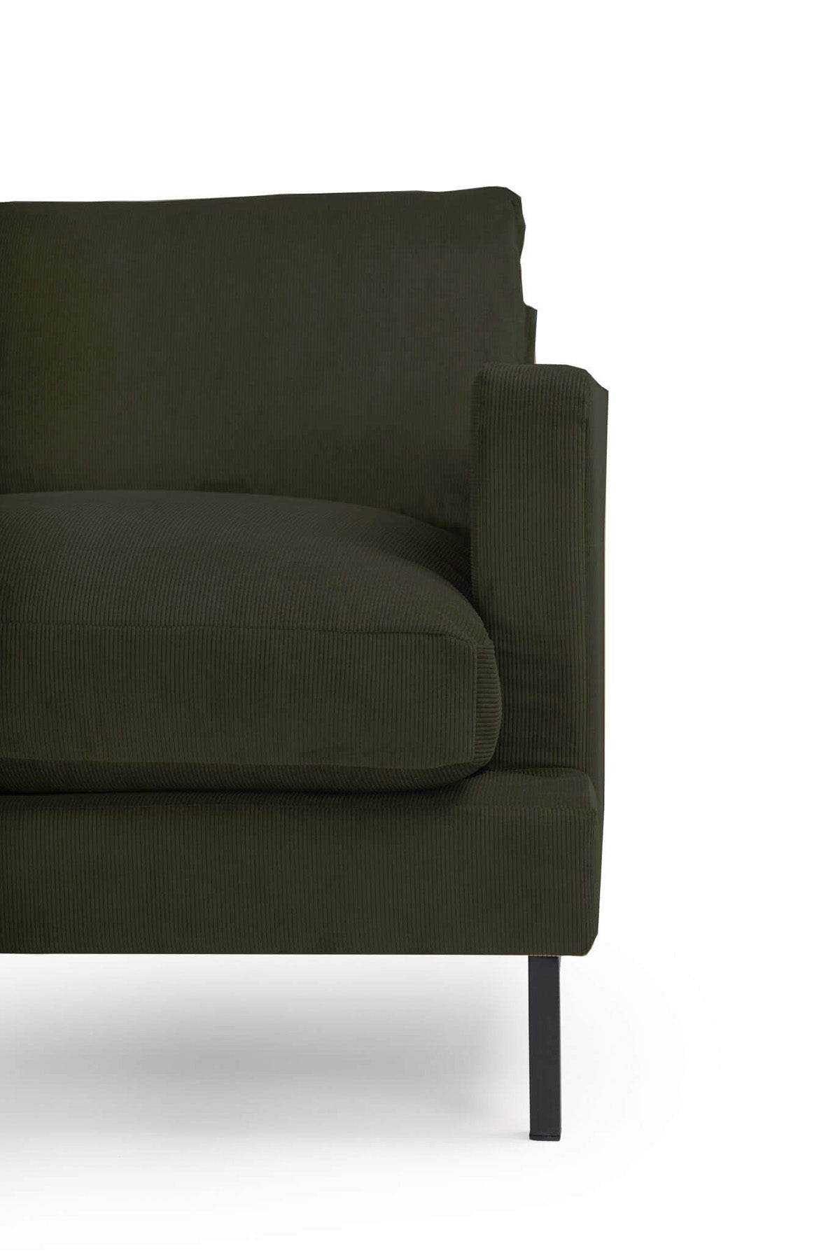 Barcelona | 2,5 Sitzer | Sofa mit Chaise Lounge - Grün | Samt Stoff - Links