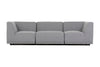 New York | 3 Sitzer | Modul Sofa - Hellgrau | Weicher Stoff