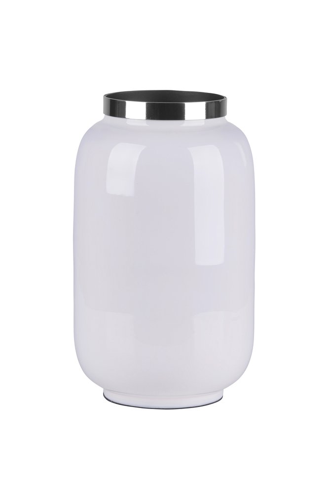 Vase Saigon Farbe Weiß/Silber S - 14x20x14cm