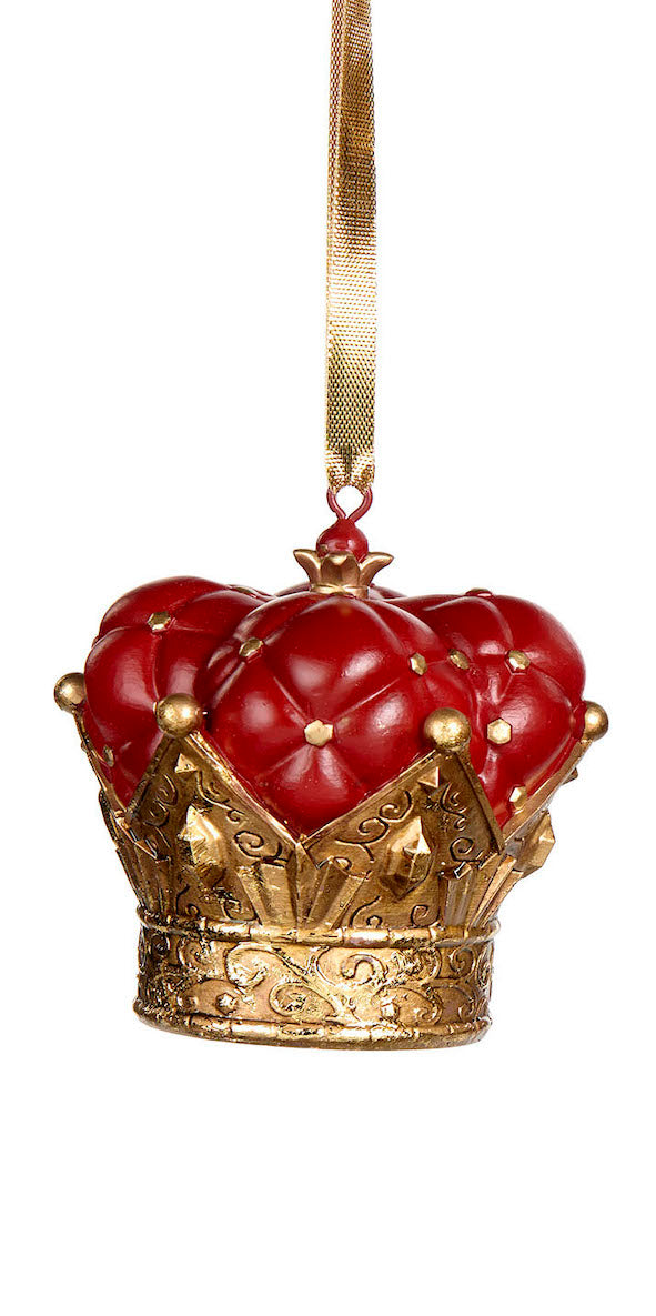 Hänger Krone aus Kunststoff Farbe Rot/Gold rot - 8cm
