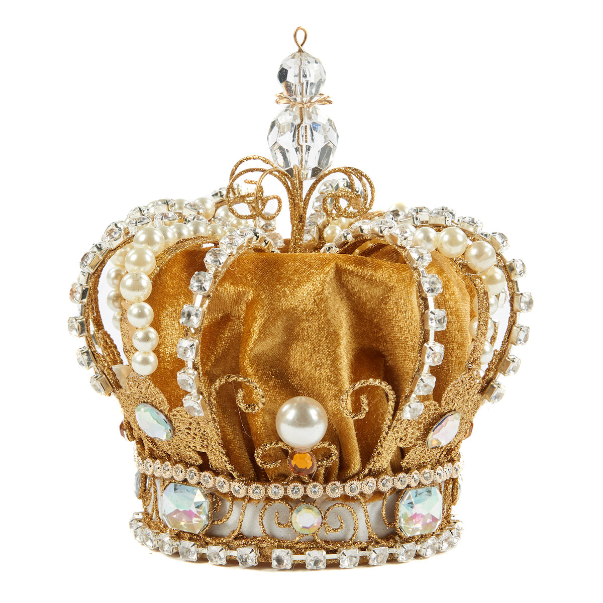 Baumspitze - Crown aus Samt und Metall, Farbe Gelb  - 20cm