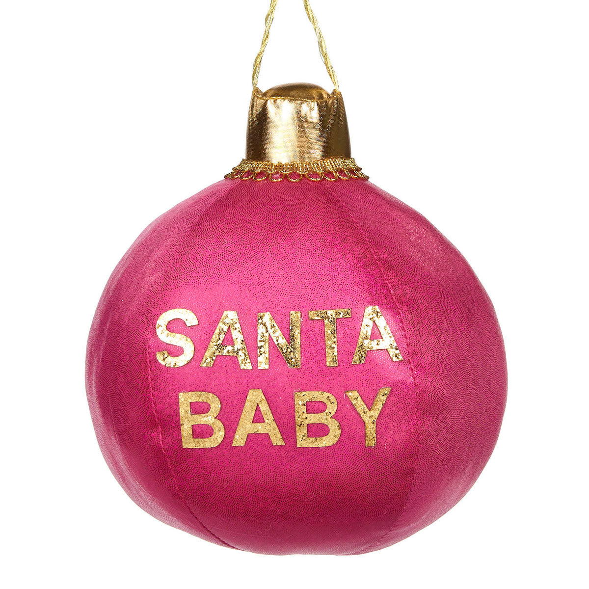 XMAS Ball mit Aufschrift Santa Baby, Farbe Pink, M  - 23cm